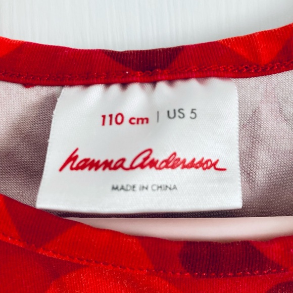 Hanna Andersson Dress Graphic Print Bold Flower Floral, Size 110cm, US 5, Red - Picture 4 of 5